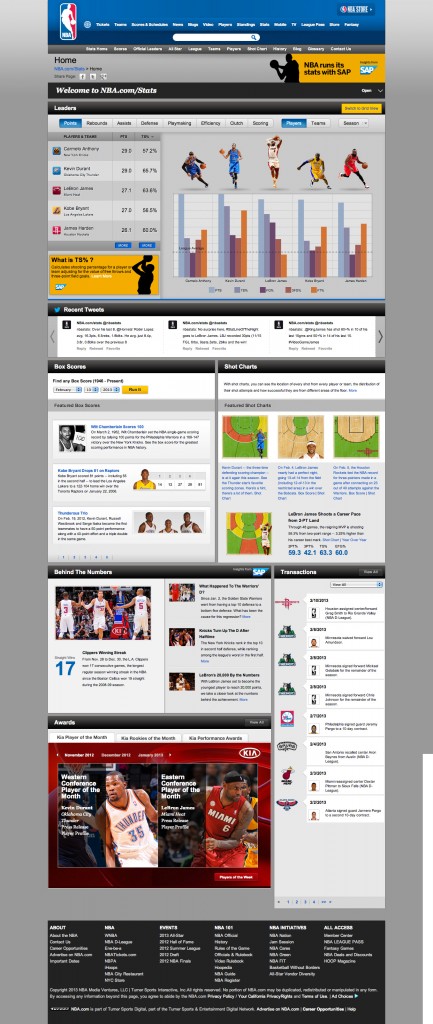 NBA采用HANA技术 新推网站统计版块